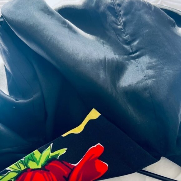 David Meister Strapless Floral Dress XS/S  Red Pink Yellow Roses, Crystal Detail - Picture 5 of 5